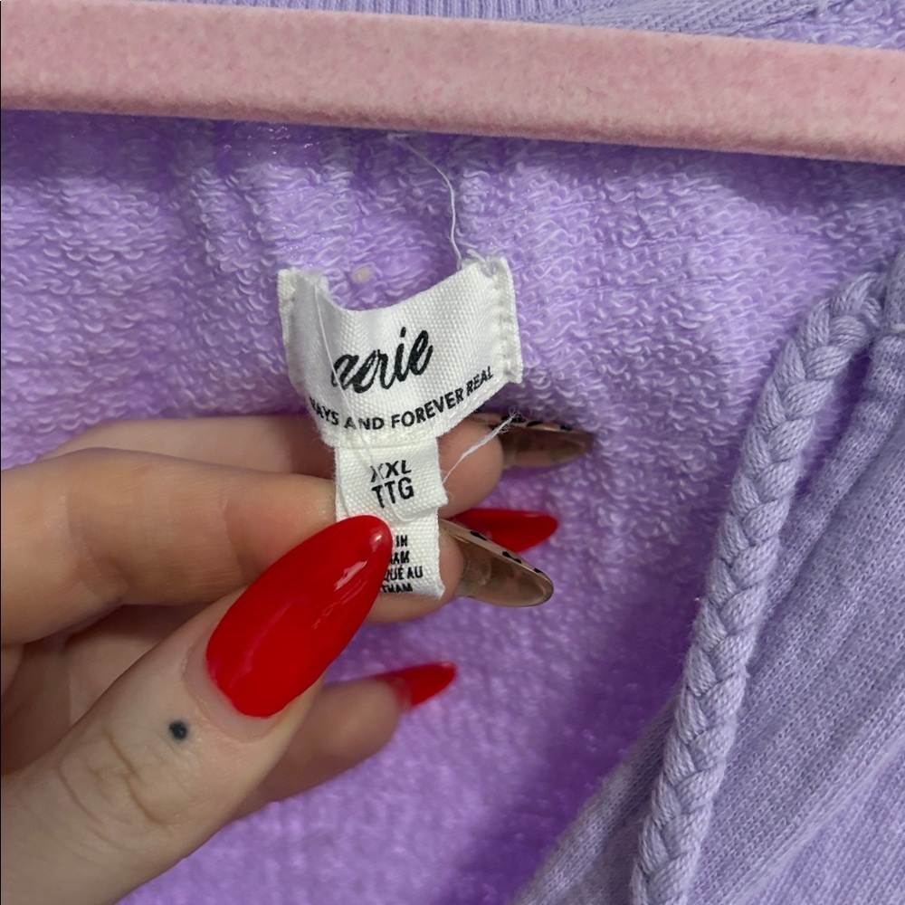 Aerie Easy Street V-Neck Sweatshirt In Lavender - Picture 3 of 5
